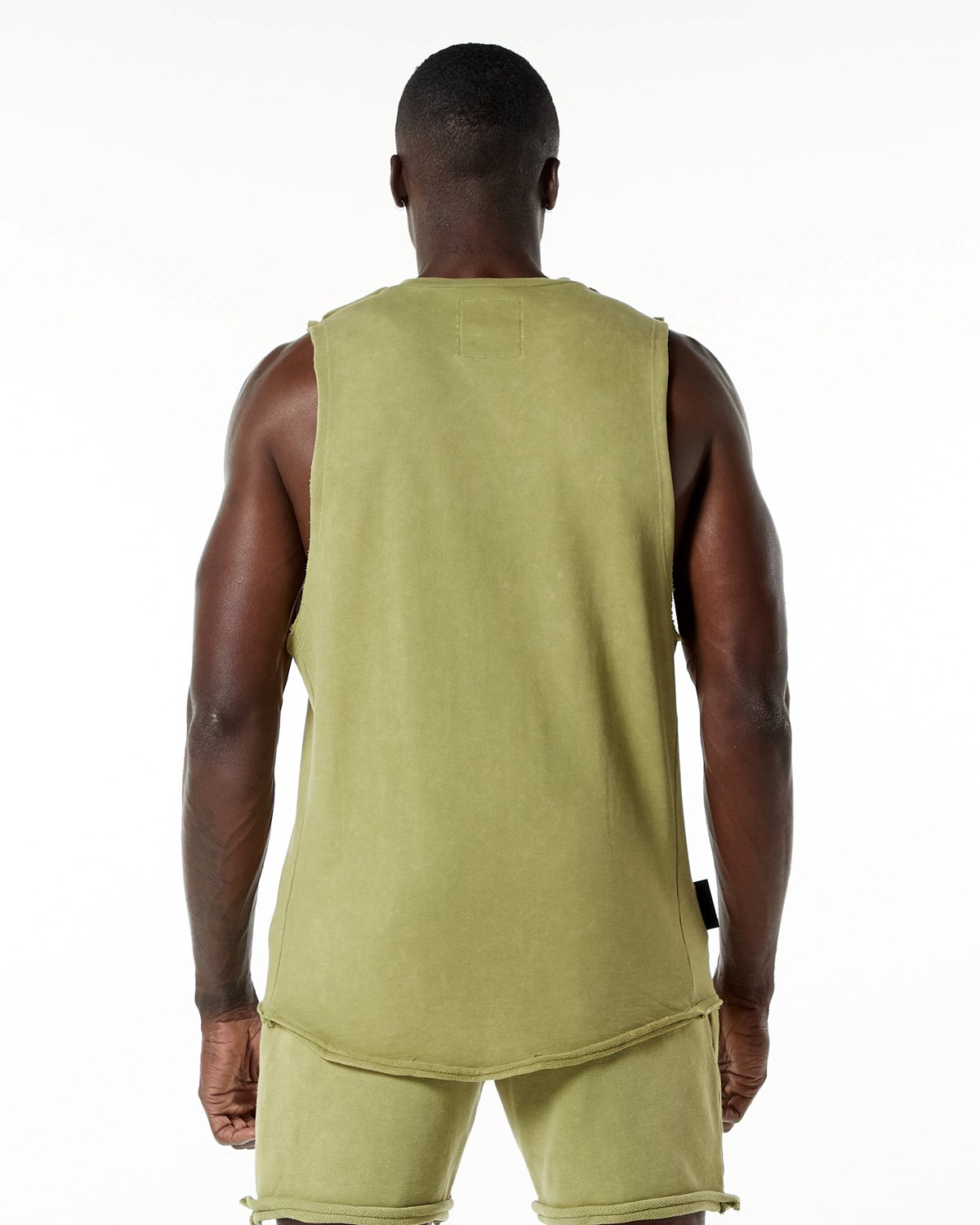 Alphalete Stredne-Weight Washed Terry Cutoff Zelene | 035-FPMBOJ