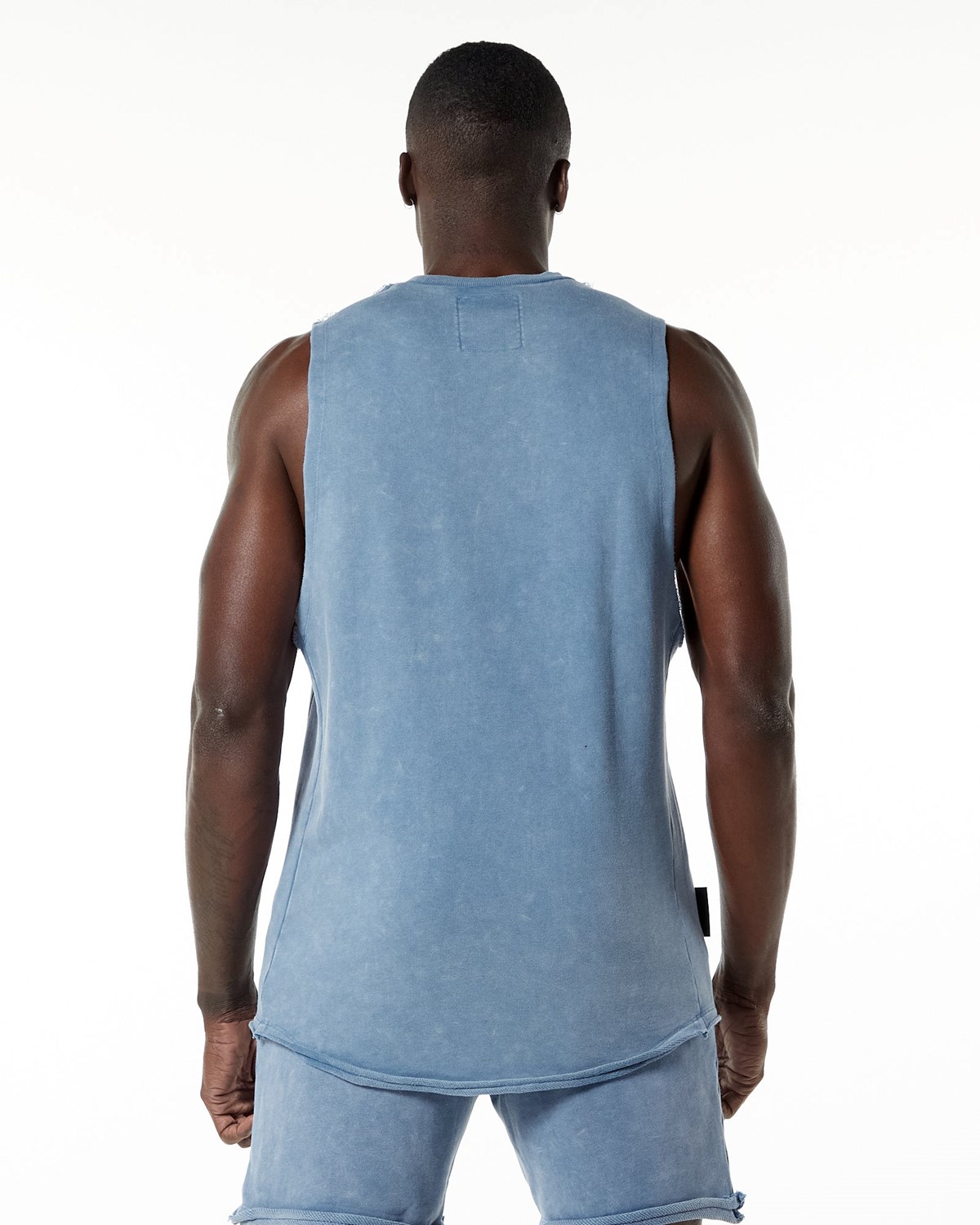 Alphalete Stredne-Weight Washed Terry Cutoff Modre | 891-MOLPRV