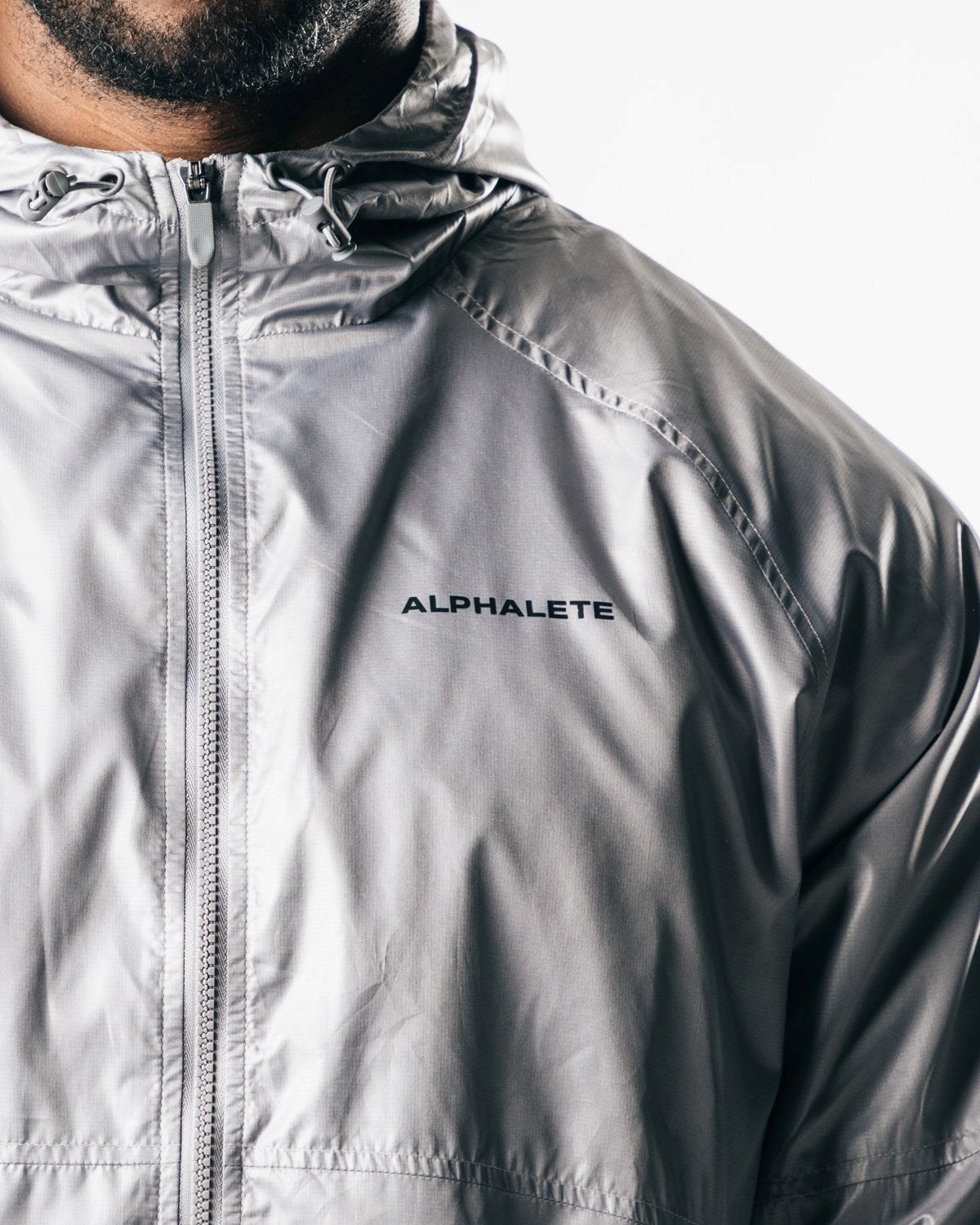 Alphalete Woven Performance Jacket Charcoal | 470-XVMOIN